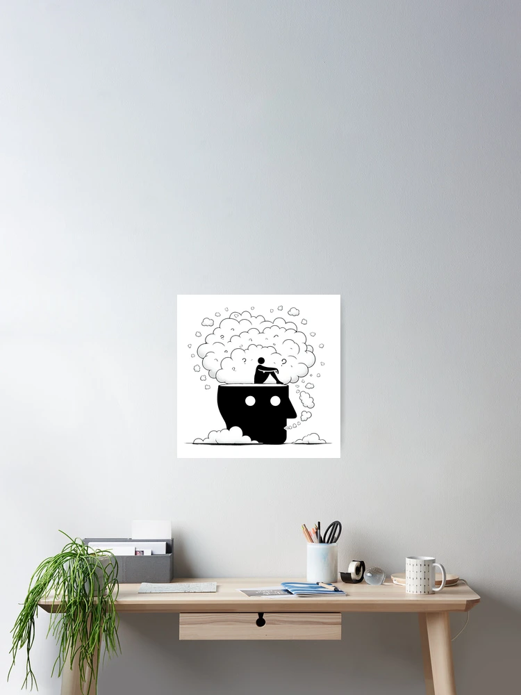 Thumbnail 2 of 3, Poster, Exploding Overthinker designed and sold by Mohsin Alnoor.
