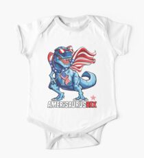 Dinosaurier-amerikanische Flagge T-Shirt Juli 4. Amerisaurus T Rex Baby Body Kurzarm