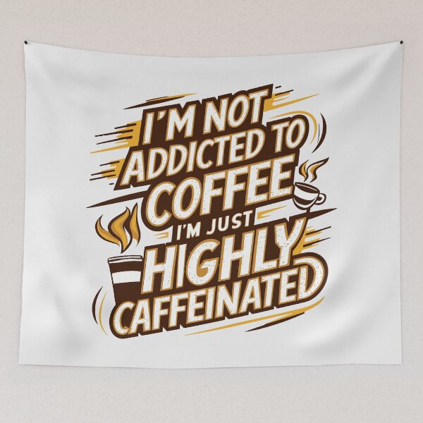 Item preview, Highly Caffeinated Typography Design - Energetic Coffee Lover Art! designed and sold by HahaHandlesHub.