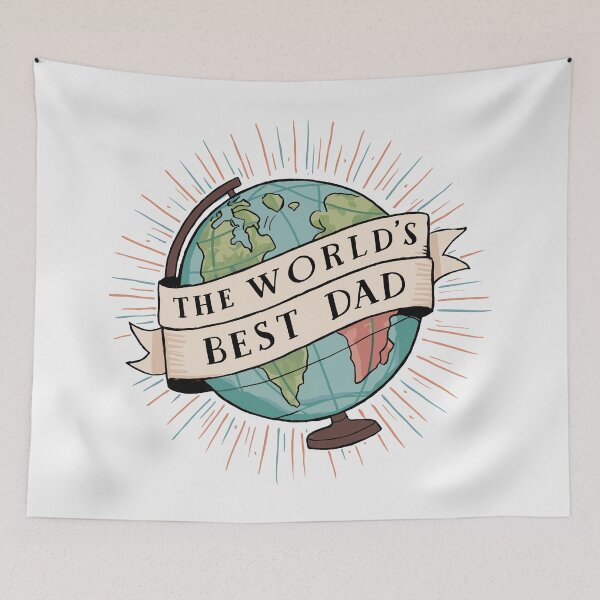 Item preview, World's Best Dad Globe Illustration - Heartwarming Father's Day Art! designed and sold by HahaHandlesHub.