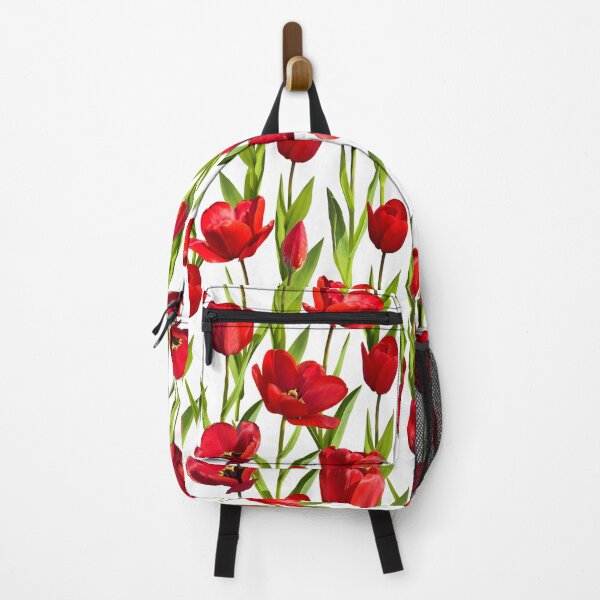 Item preview, Red tulips flowers seamless pattern designed and sold by Marina Smorodinskaya.