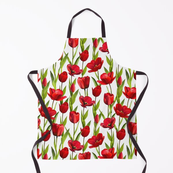 Item preview, Red tulips flowers seamless pattern designed and sold by Marina Smorodinskaya.