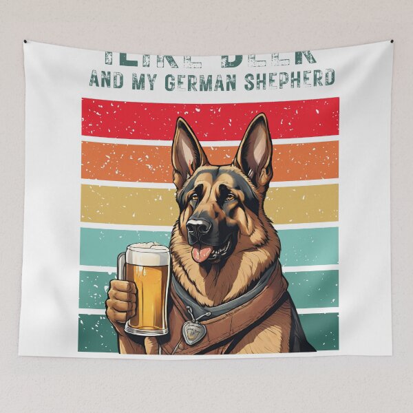 Item preview, German Shepherd dog and beer "i like beer and my german shepherd and maybe 2 people" designed and sold by GoodyPaws.