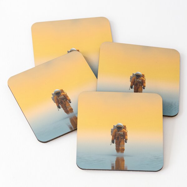 Item preview, Astronaut in his space suit walking in the fog illustration designed and sold by Ou-SunShine.