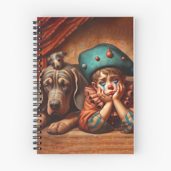 Item preview, Sad Boy Clown with a Dog  - Whimsical Clowns designed and sold by MarinaFila.
