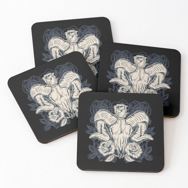 Item preview, Monochrome animal flower skull  designed and sold by MonochromeEcho.