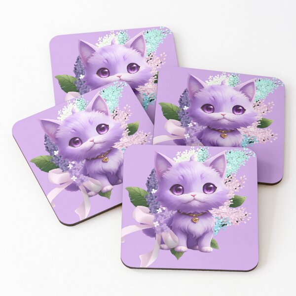 Item preview, Cute purple Cat and Lilacs designed and sold by Paxy Designs.