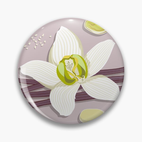 Item preview, Delicate flowers and fragrant vanilla pods, Beige background designed and sold by Alex  Blud.