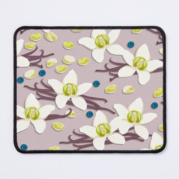 Item preview, Delicate flowers and fragrant vanilla pods, Beige background designed and sold by Alex  Blud.