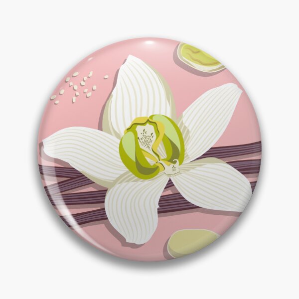 Item preview, Delicate flowers and fragrant vanilla pods, Pink background designed and sold by Alex  Blud.