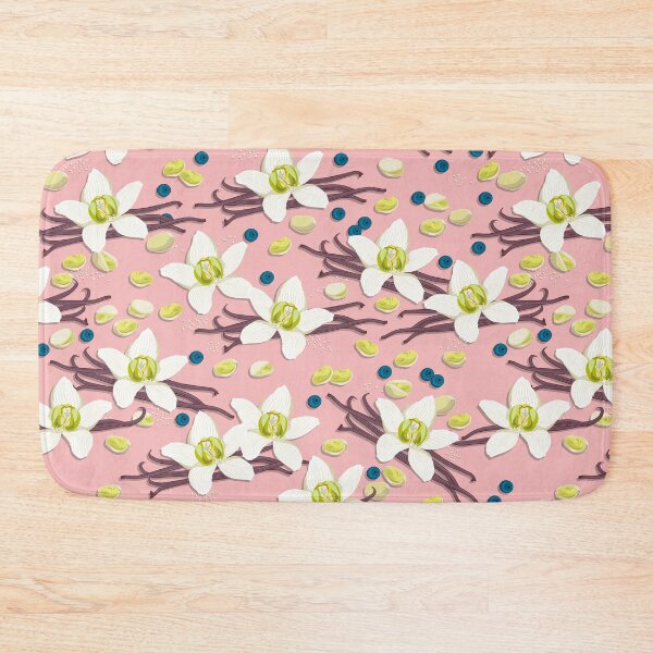 Item preview, Delicate flowers and fragrant vanilla pods, Pink background designed and sold by Alex  Blud.
