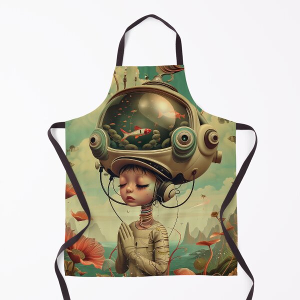 Item preview, Retro-futuristic and poetic illustration of a girl with a bubble helmet designed and sold by David-CoBo.