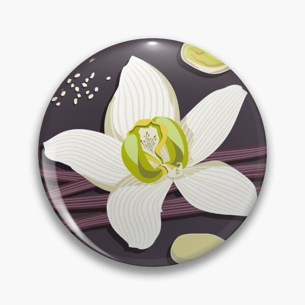 Item preview, Delicate flowers and fragrant vanilla pods, Black background designed and sold by Alex  Blud.