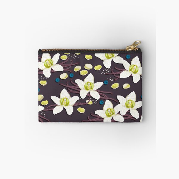 Item preview, Delicate flowers and fragrant vanilla pods, Black background designed and sold by Alex  Blud.
