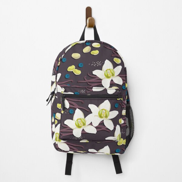 Item preview, Delicate flowers and fragrant vanilla pods, Black background designed and sold by Alex  Blud.