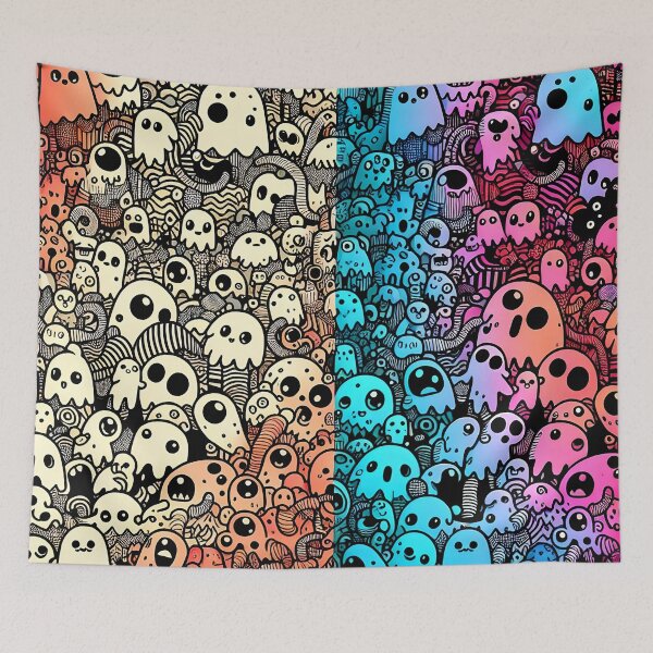 Item preview, Pattern Cute Doodle Ghosts Illustration Monsters designed and sold by ShaViArt.