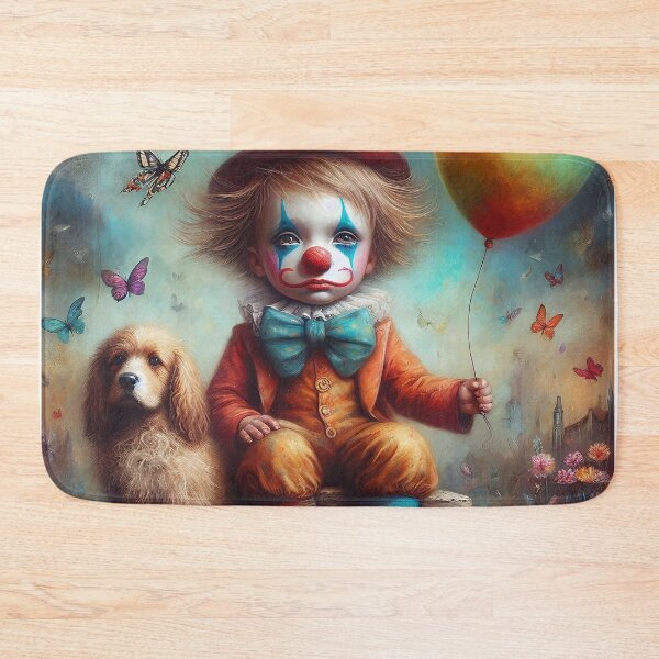 Item preview, Sad Boy Clown with a Dog  - Whimsical Clowns designed and sold by MarinaFila.