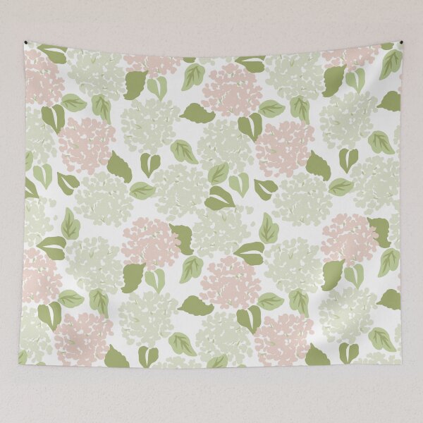 Item preview, Pastel Hydrangeas - pink and green designed and sold by PeachyLitchi.