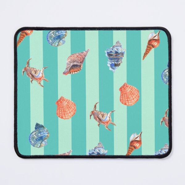 Item preview, Teal Shells Stripes designed and sold by MaiZephyr.
