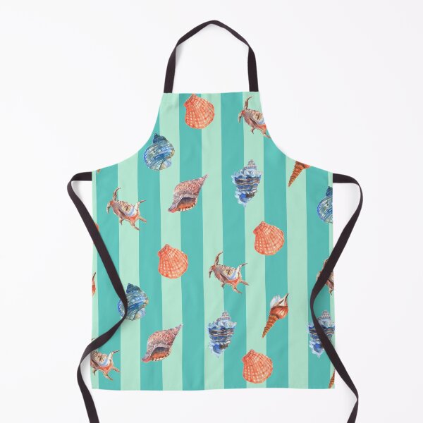 Item preview, Teal Shells Stripes designed and sold by MaiZephyr.