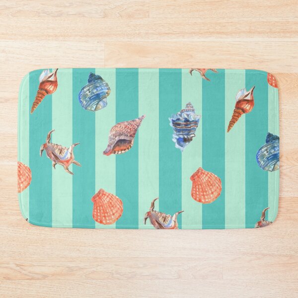 Item preview, Teal Shells Stripes designed and sold by MaiZephyr.