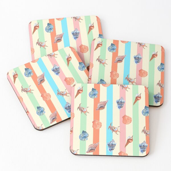 Item preview, Pastel Boho Seashells Stripes designed and sold by MaiZephyr.