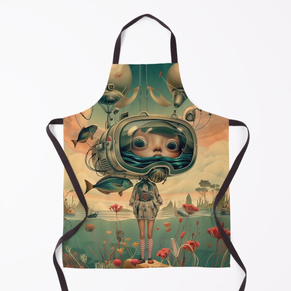 Item preview, Retro-futuristic and poetic illustration of a girl with a bubble helmet designed and sold by David-CoBo.