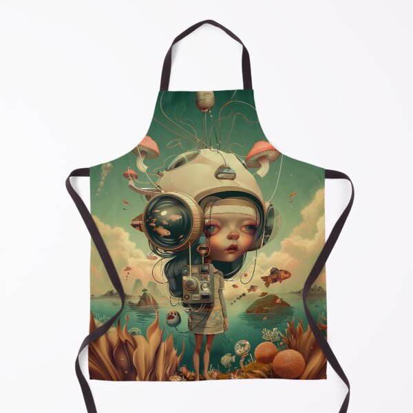 Item preview, Retro-futuristic and poetic illustration of a girl with an electronic headset designed and sold by David-CoBo.