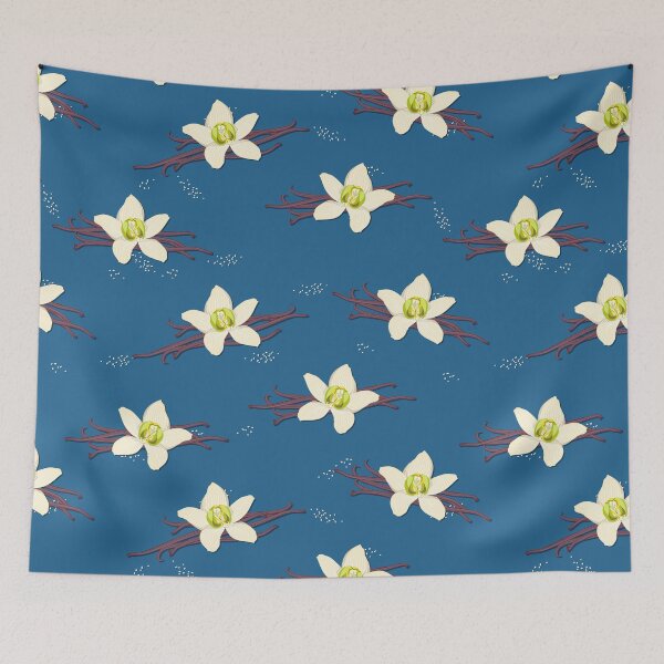 Item preview, Delicate flowers, Blue background designed and sold by Alex  Blud.