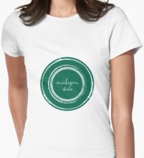 Michigan State Stamp Green Women's Fitted T-Shirt