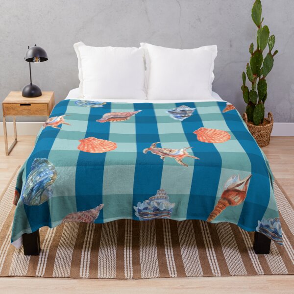 Item preview, Deep Blue Seashell Plaid designed and sold by MaiZephyr.