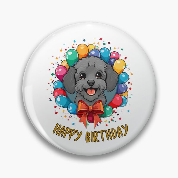Item preview, Birthday Poodle Dog -  Gray  - Happy Birthday! designed and sold by wotsthis.