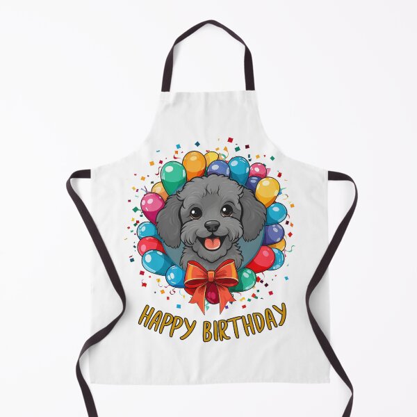 Aperçu de l'œuvre Anniversaire Caniche Chien - Gris - Joyeux Anniversaire ! créée et vendue par wotsthis.