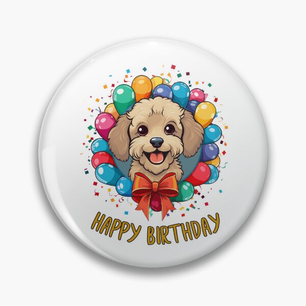 Item preview, Birthday Poodle Dog - Gold - Cream  - Happy Birthday! designed and sold by wotsthis.