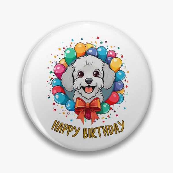 Item preview, Birthday Poodle Dog - White - Light Gray  - Happy Birthday! designed and sold by wotsthis.