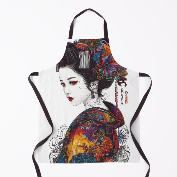 Aperçu de l'œuvre Illustration of geisha with colorful details créée et vendue par Artessie.