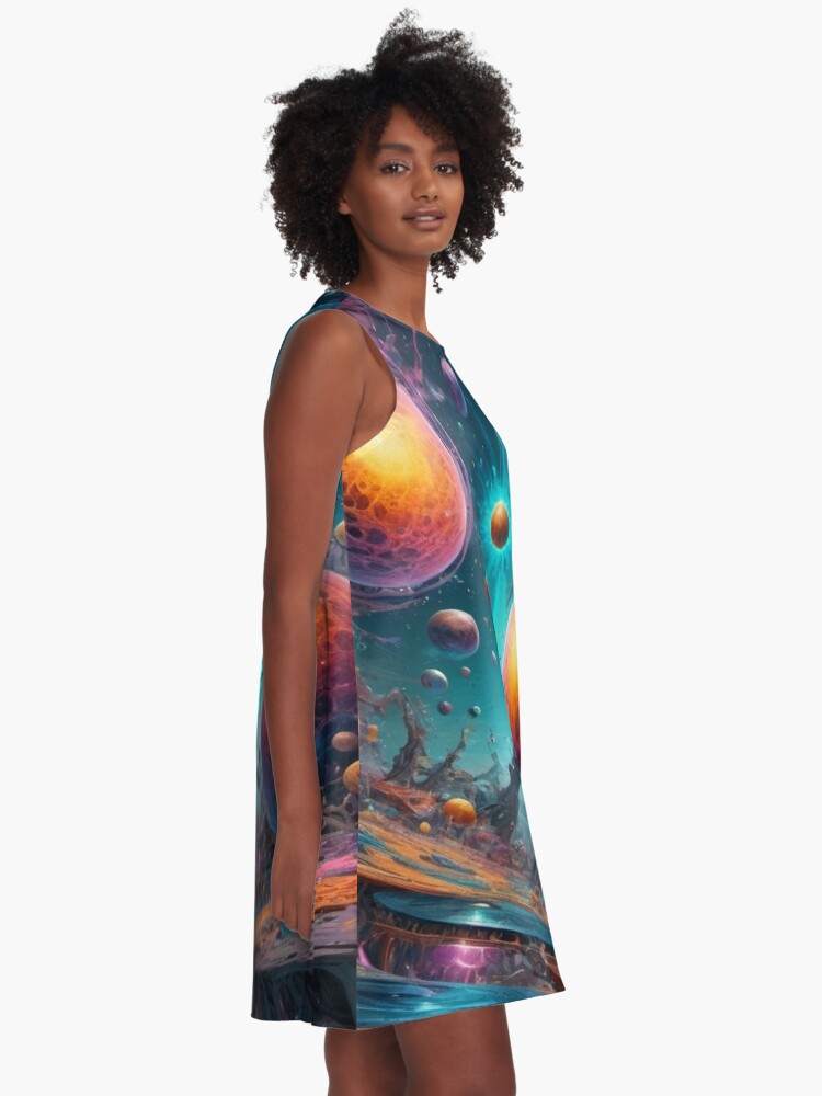 Thumbnail 2 of 4, A-Line Dress, Neil Turok’s Multiverse - Other Dimensions designed and sold by eXtraHumans.
