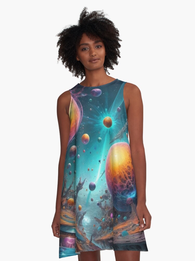Thumbnail 1 of 4, A-Line Dress, Neil Turok’s Multiverse - Other Dimensions designed and sold by eXtraHumans.
