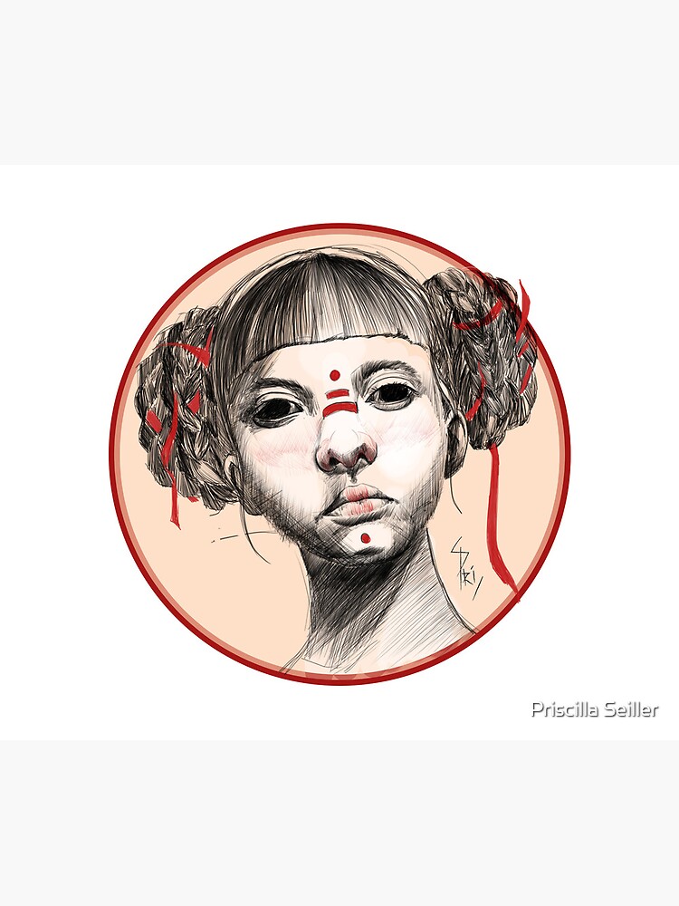 Aperçu 5 sur 5. Tapis de souris avec l'œuvre Portrait de femme créée et vendue par Aldarane.