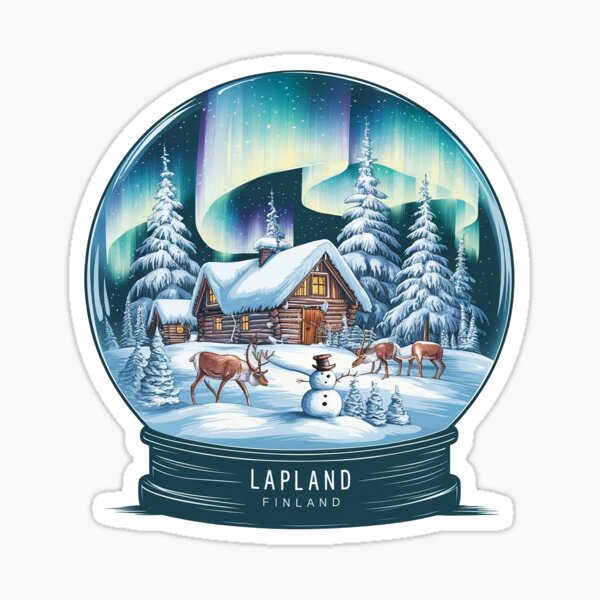 Item preview, Lapland, Finland snow globe sticker designed and sold by BABA1655.