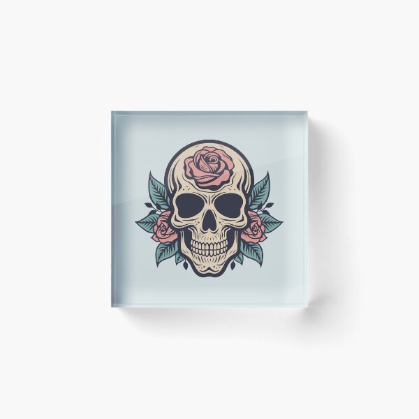 Item preview, Floral skull with roses designed and sold by MonochromeEcho.