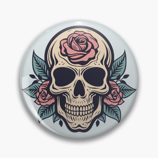 Item preview, Floral skull with roses designed and sold by MonochromeEcho.