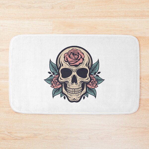 Item preview, Floral skull with roses designed and sold by MonochromeEcho.