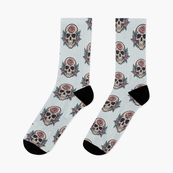 Item preview, Floral skull with roses designed and sold by MonochromeEcho.