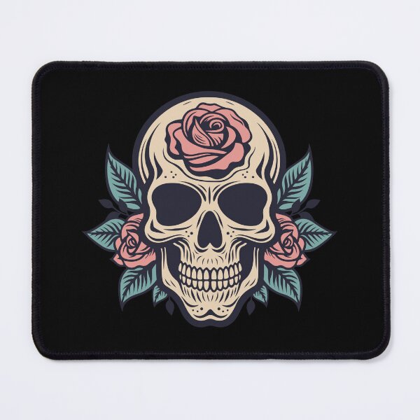 Item preview, Floral skull with roses designed and sold by MonochromeEcho.