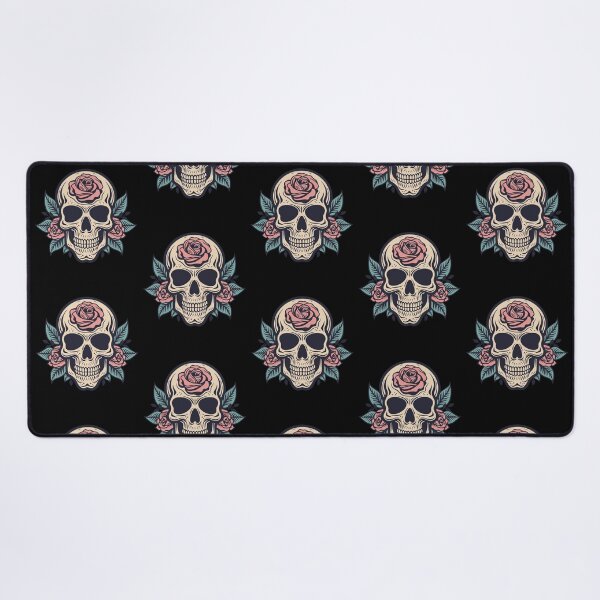 Item preview, Floral skull with roses designed and sold by MonochromeEcho.