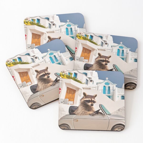 Item preview, racoon car vacation designed and sold by soartshop.