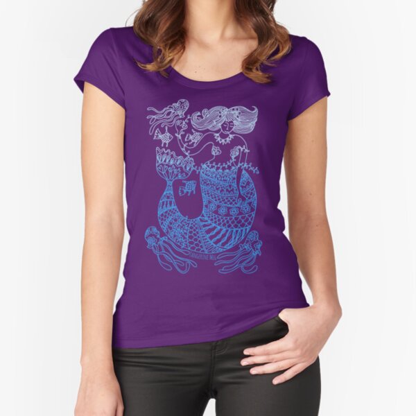 Mermaid and Friends - gradient print Fitted Scoop T-Shirt
