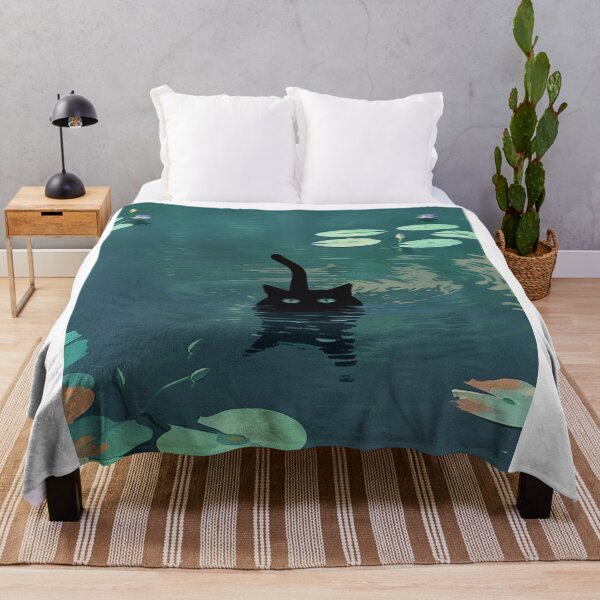 Item preview, Cat Print Monet Water Lilies Funny Gift Poster Wall Art Home Decor designed and sold by Rockwpapart.