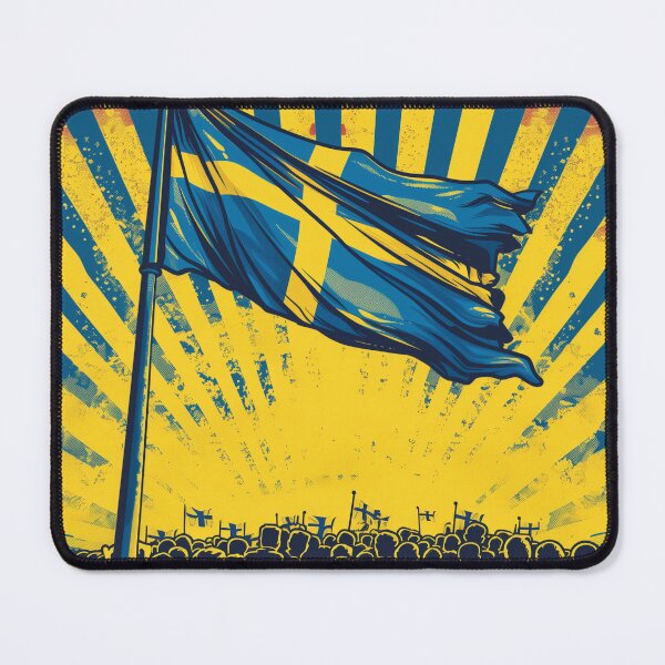 Item preview, Swedish Flag Waving at Public Gathering designed and sold by palmyst.